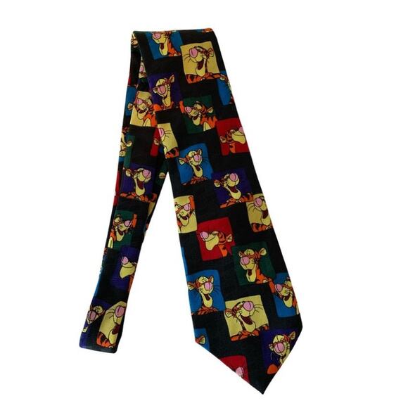 Tigger necktie, Pooh, Disney, Multicolor on black - Picture 1 of 5